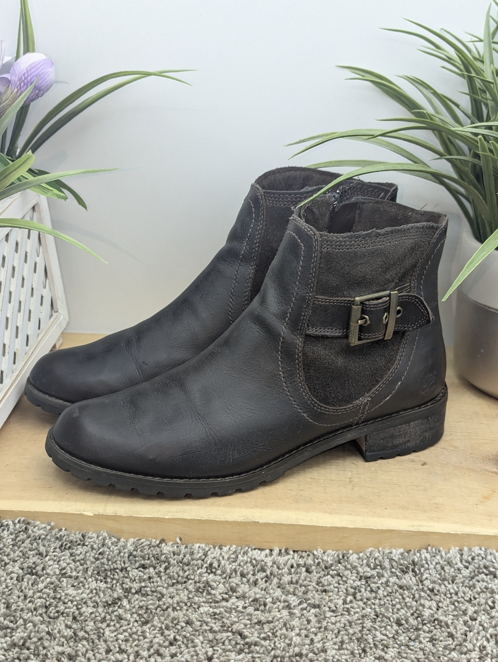 Timberland Earthkeepers Women's Size 8 Side Zip Leather Booties